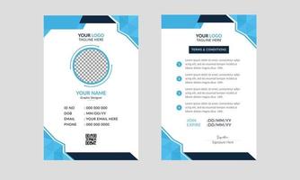 vector de plantilla de diseño de tarjeta de identificación abstracta moderna corporativa para empleado. plantilla de tarjeta de identidad de empleado de negocios creativos.