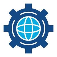 Global Settings Glyph Two Color Icon vector
