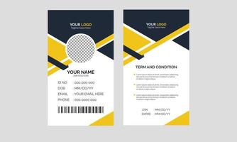 Corporate  Modern abstract Id Card design template Vector for Employee. Creative business employee Identity Card template.