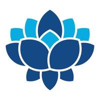 Lotus Flower Glyph Two Color Icon vector