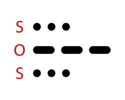 SOS request for help Morse code vector