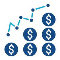 Income Growth Glyph Two Color Icon vector