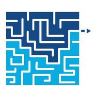 Maze Solution Glyph Two Color Icon vector