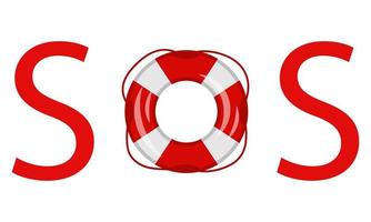 SOS. The international distress signal in telegraphy using Morse code. vector