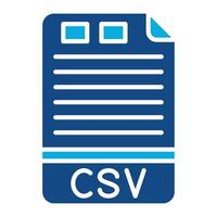 csv glifo icono de dos colores vector