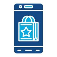 Mobile Shopping Glyph Two Color Icon vector