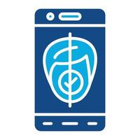 Mobile Face Scan Glyph Two Color Icon vector