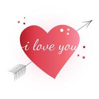 cute Valentine's Day card with hearts. Happy Valentine's Day vector