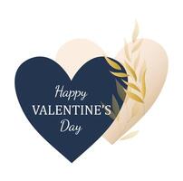 cute Valentine's Day card with hearts. Happy Valentine's Day vector