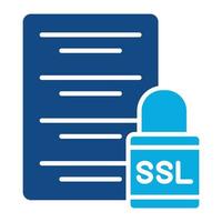 icono de dos colores de glifo ssl vector