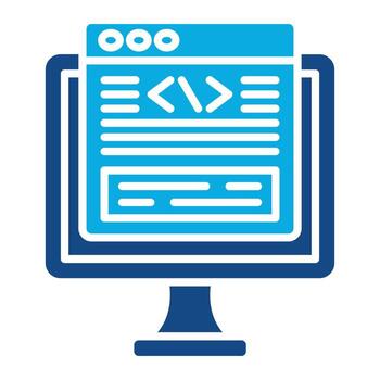 icono de dos colores de glifo de codificación vector