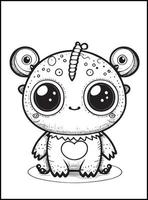 Monster Coloring Pages for Kids vector