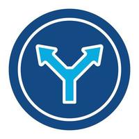 Y Intersection Glyph Two Color Icon vector