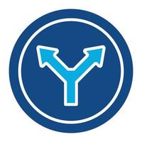 Y Intersection Glyph Two Color Icon vector