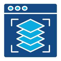Depth Perception Glyph Two Color Icon vector