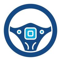 Steering Wheel Glyph Two Color Icon vector