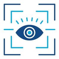 Eye Tracking Glyph Two Color Icon vector