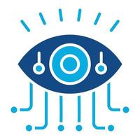 Bionic Eye Glyph Two Color Icon vector