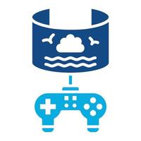 Vr Gaming Glyph Two Color Icon vector