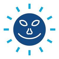 Sun with Face Glyph Two Color Icon vector