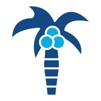 Palm Tree Glyph Two Color Icon vector