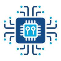 Processor Glyph Two Color Icon vector