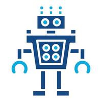 Humanoid Robot Glyph Two Color Icon vector