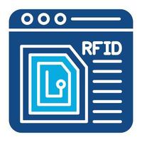 glifo de identificación de frecuencia de radio icono de dos colores vector