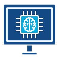 Deep Learning Glyph Two Color Icon vector