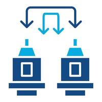 Machine to Machine Glyph Two Color Icon vector