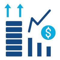 Stock Investment Glyph Two Color Icon vector