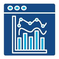 Statistical Graph Glyph Two Color Icon vector