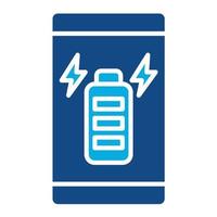 Battery Charging Full Glyph Two Color Icon vector