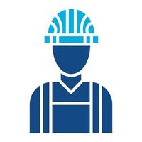 Builder Male Glyph Two Color Icon vector