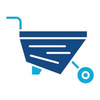 Wheelbarrow Glyph Two Color Icon vector