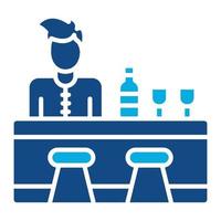 bartender glifo icono de dos colores vector