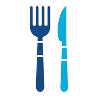 Knife and Fork Glyph Two Color Icon vector