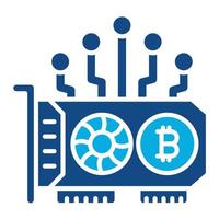 GPU Mining Glyph Two Color Icon vector