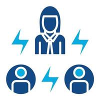 Intermediary Mediator Glyph Two Color Icon vector