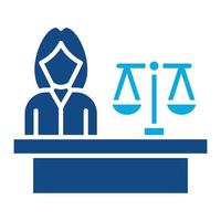 Plaintiff Female Glyph Two Color Icon vector