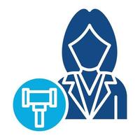 Public Defender Female Glyph Two Color Icon vector