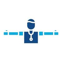Stretching Glyph Two Color Icon vector
