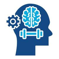 icono de dos colores de glifo de entrenamiento cerebral vector