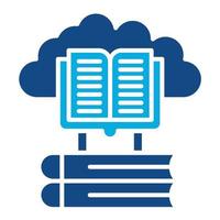 Cloud Library Glyph Two Color Icon vector