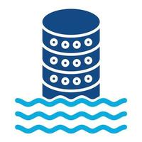 Data Lake Glyph Two Color Icon vector