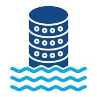 Data Lake Glyph Two Color Icon vector