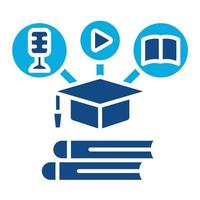 Blended Learning Glyph Two Color Icon vector
