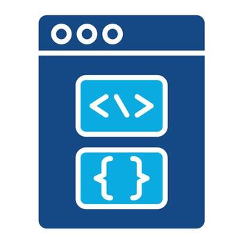 Programming Language Glyph Two Color Icon vector