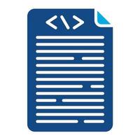 Source Code Glyph Two Color Icon vector