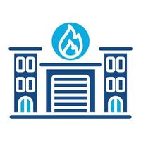 Building Fire Glyph Two Color Icon vector